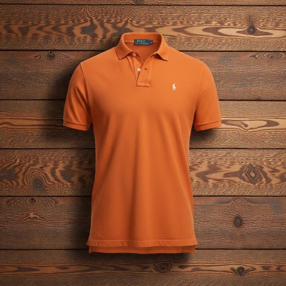 Polo Ralph Lauren Men’s Burnt Orange Polo Shirt White Pony Logo